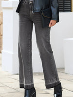 Raw Hem Unique Cuffs Straight High Rise Loose Jeans