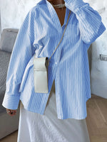 Oversized Striped Button-Down Shirt