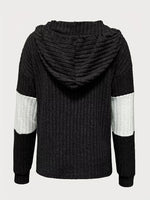 Color Block Drawstring Long Sleeve Hoodie