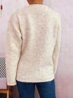 Button-Front Side-Tie Sweater