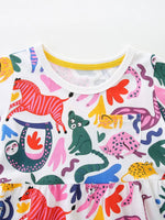 Children's Animal Print Short Sleeve Dress