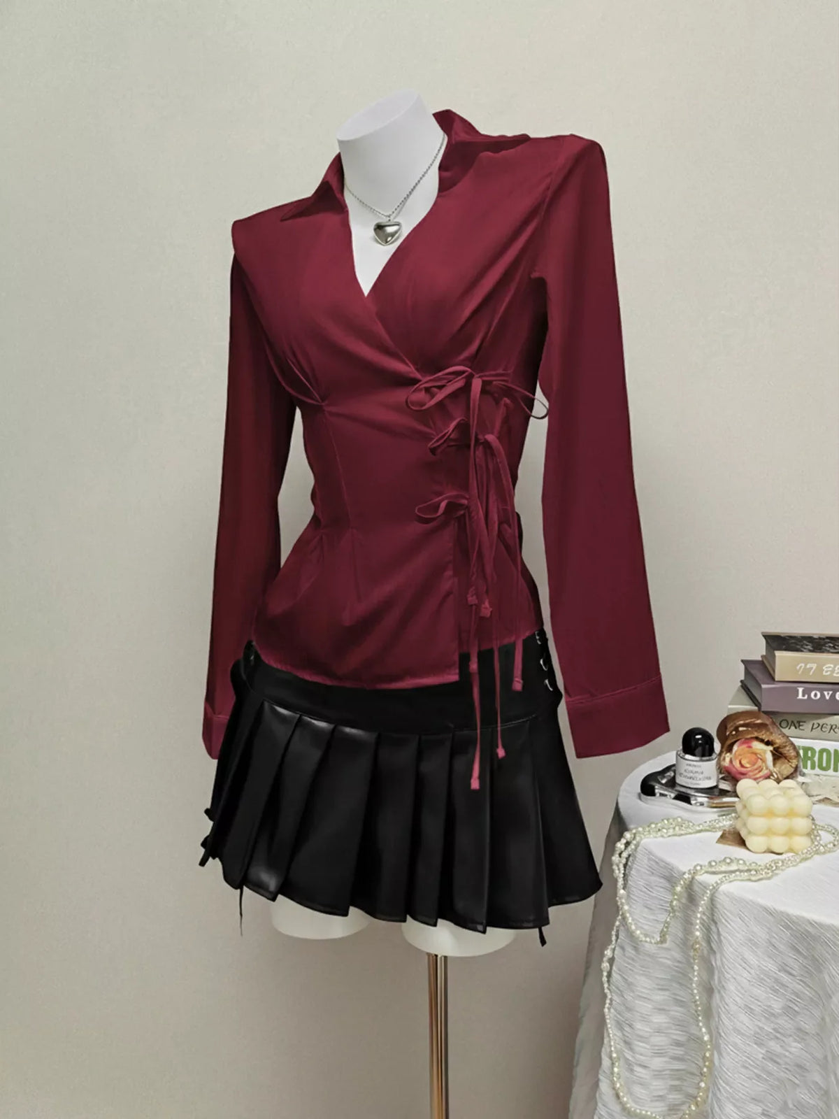 Side Tied Long Sleeve Shirt
