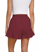 Ruffle Hem Drawstring Shorts