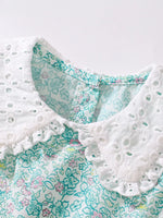 Children's Floral Print Bunny Peter Pan Collar Dress