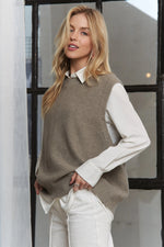 ADORA Round Neck Vest with Slight Open Back