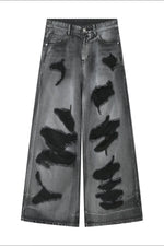 Distressed Wide Leg Jeans with Pockets