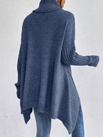Turtleneck High-Low Hem Sweater