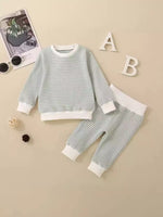 Children's Striped Long Sleeve Top and Pants Set
