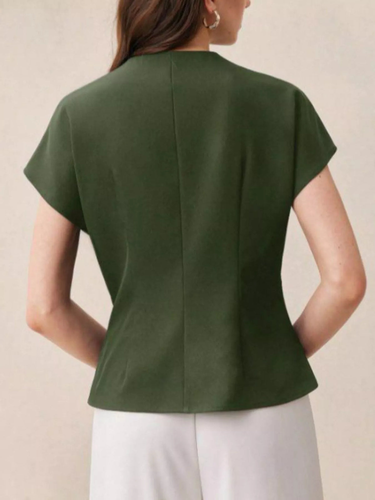 Wrap-Front One Button Shirt
