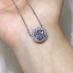 2 Carat 925 Sterling Silver Moissanite Pendant Necklace