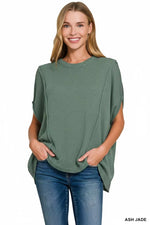 Zenana Drop Shoulder Short Sleeve Knit Top