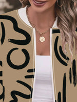 Number Print Zip Up Jacket