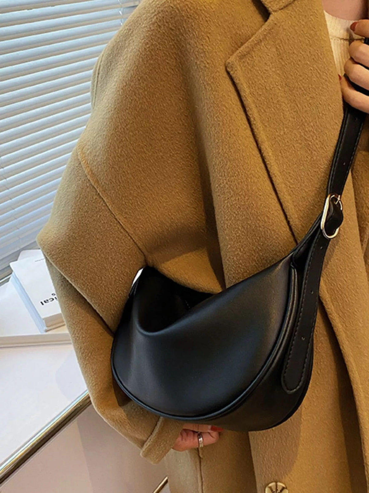 Adjustable Strap Crescent Crossbody Bag