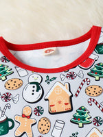 Children's Christmas Print Top and Pants Set