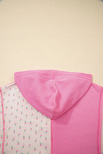 Color Block Button Detail Hoodie