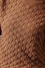 Textured Knit Short Sleeve Pullover