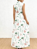 Floral Print Sleeveless Maxi Shirt Dress