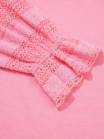Lace Detail Flounce Sleeve Sweatshirt