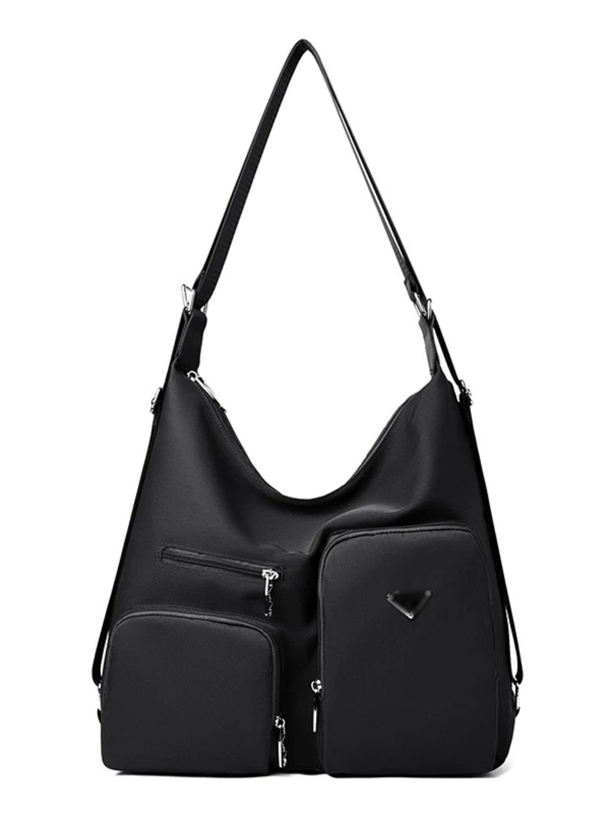 Multi-Pocket Lightweight Nylon Shoulder Bag