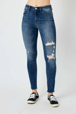 Judy Blue Full SizeHigh Waist Distressed Skinny Jeans