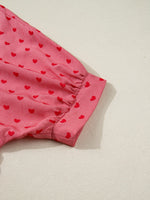 Heart Print Button-Down Shirt