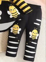 Children's Ladybug Polka Dot Ruffle Trim Top and Pants Set with Headband