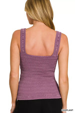 Zenana Seamless Winkle Stone Washed Tank Top