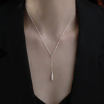 925 Sterling Silver Y-Shaped Pendant Necklace