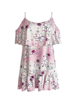 Floral Cold Shoulder Ruffle Mini Dress