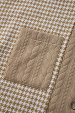 Button DownHoundstooth Color Block Shacket