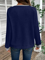 Ribbed Knit Two-Tone Top