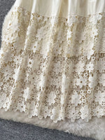 Lace Tiered Elastic Waist Skirt