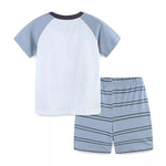 Children's Dinosaur Print Top and Striped Shorts Set
