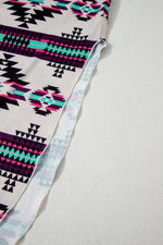 Aztec Print V-Neck Midi Dress