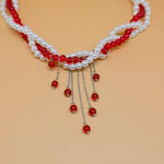 Twisted Bead Tassel Necklace