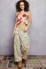 POL Openwork Floral Cropped Crochet Cami