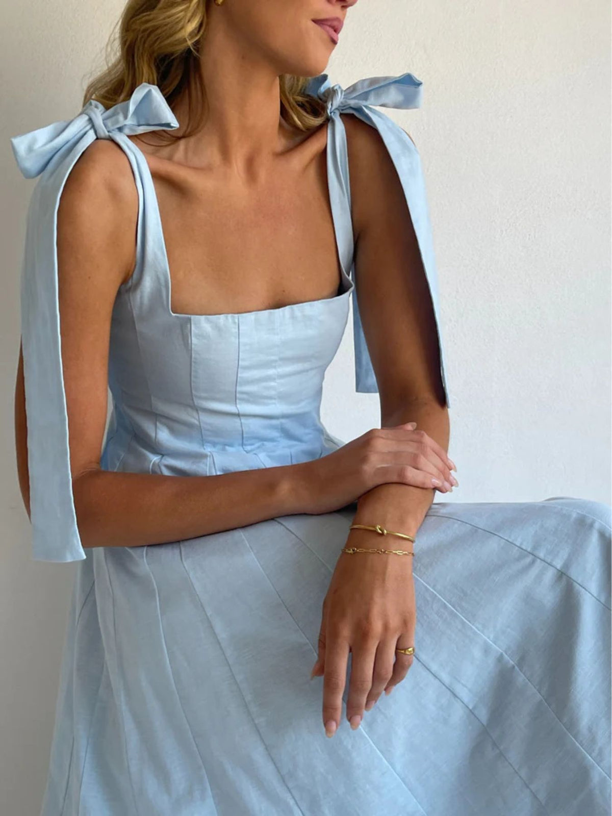 Gradient Tie Shoulder Maxi Dress