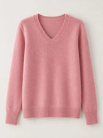 V-Neck Solid Color Sweater