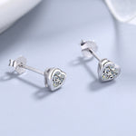 Heart-Shaped Stud Earrings