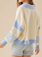 Color Block Dropped Shoulder Sweater