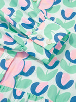 Printed Long Sleeve Shirt Dress