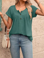 Casual Button Detail Henley T-Shirt