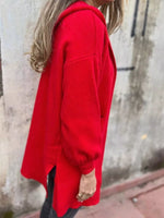 Full Size Open Front Drop Shoulder Hooded Cardigan Plus Size