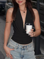 Halter Neck Ruched Cami