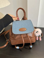 Mini Leather Drawstring Backpack Bag