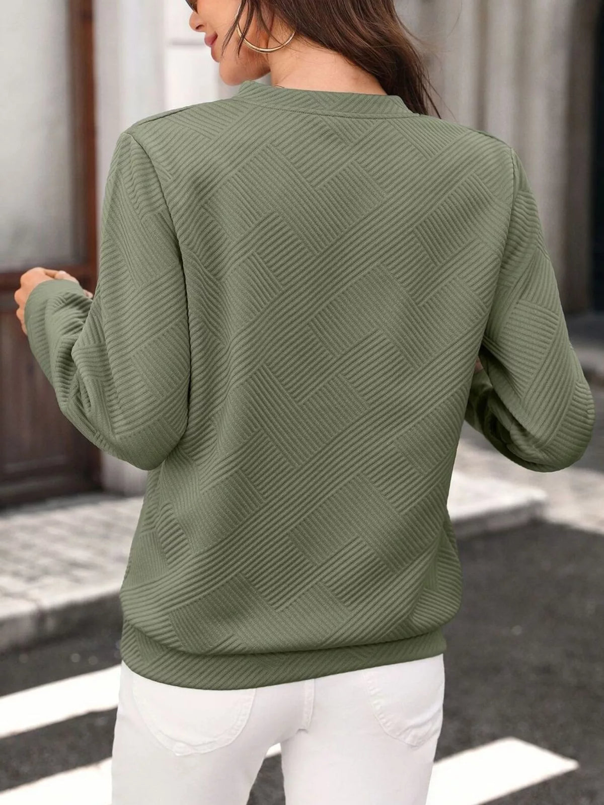 Textured Quarter-Zip Sweatshirt