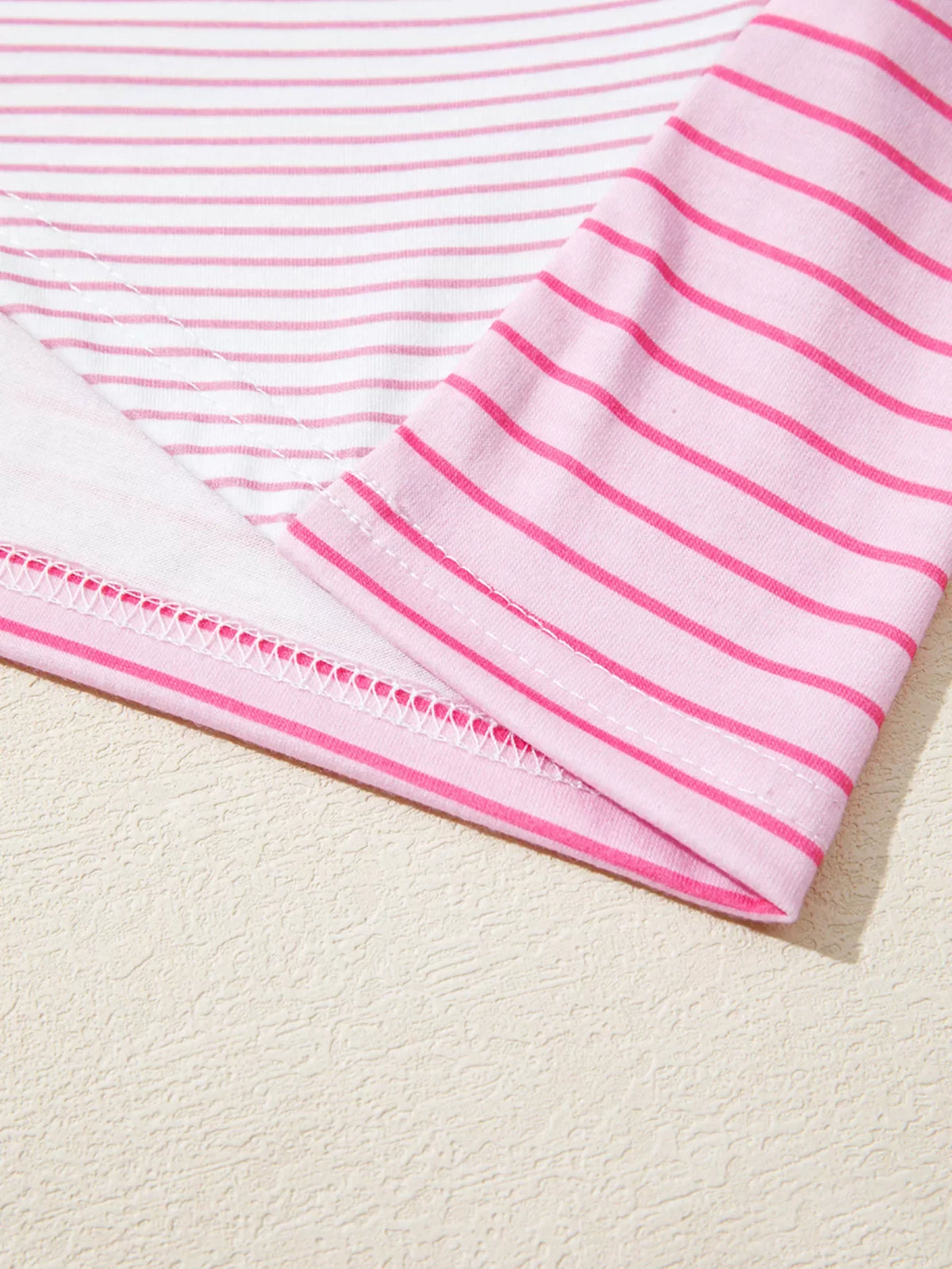 Striped Colorblock Exposed Seam Casual Long Sleeve Top
