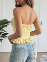Ruffled Hem Tube Top