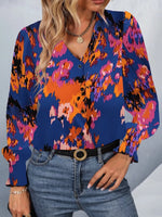 Printed Button Up Long Sleeve Shirt