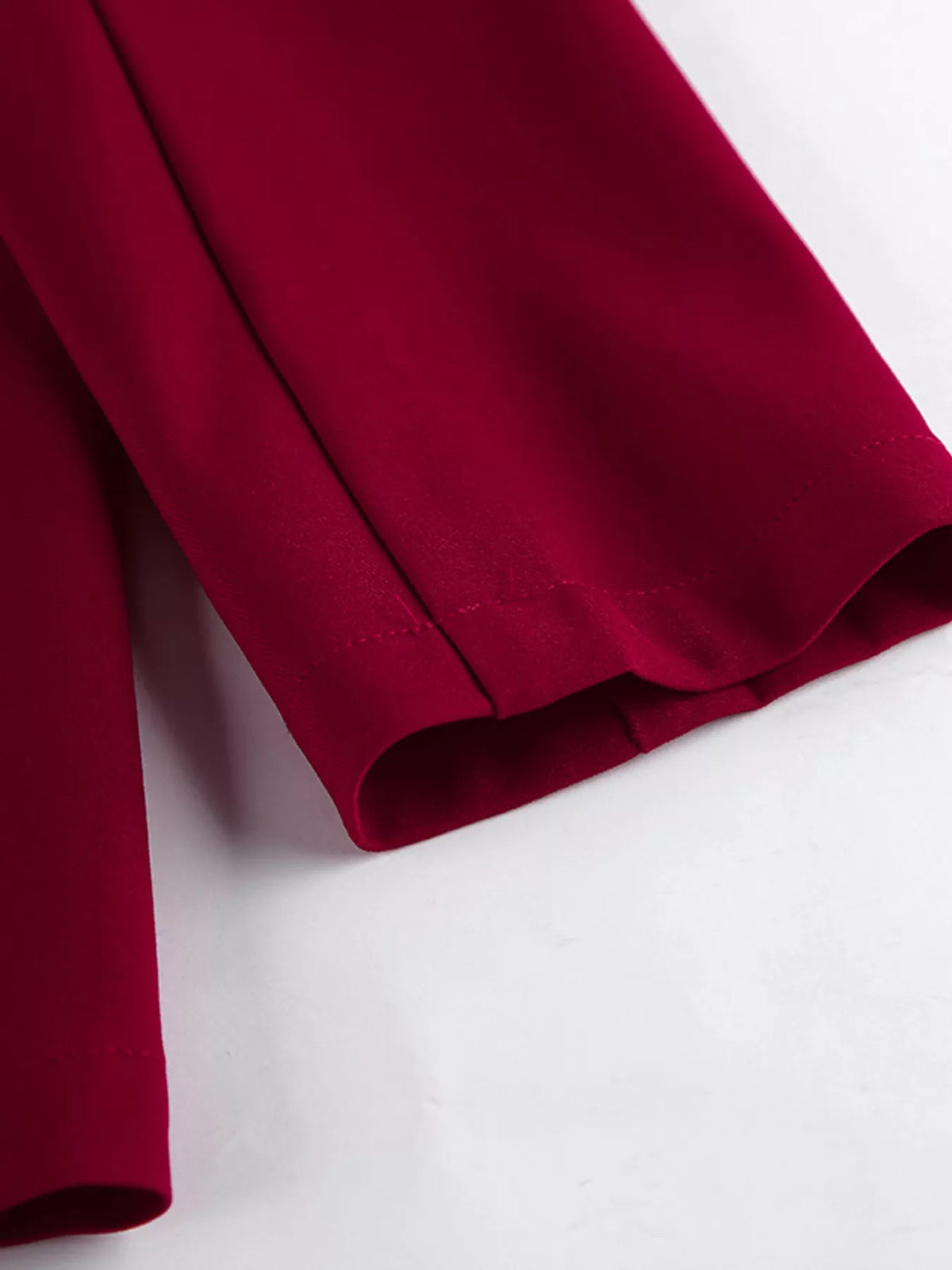 Lapel Collar Blazer and Wide-Leg Pants Set